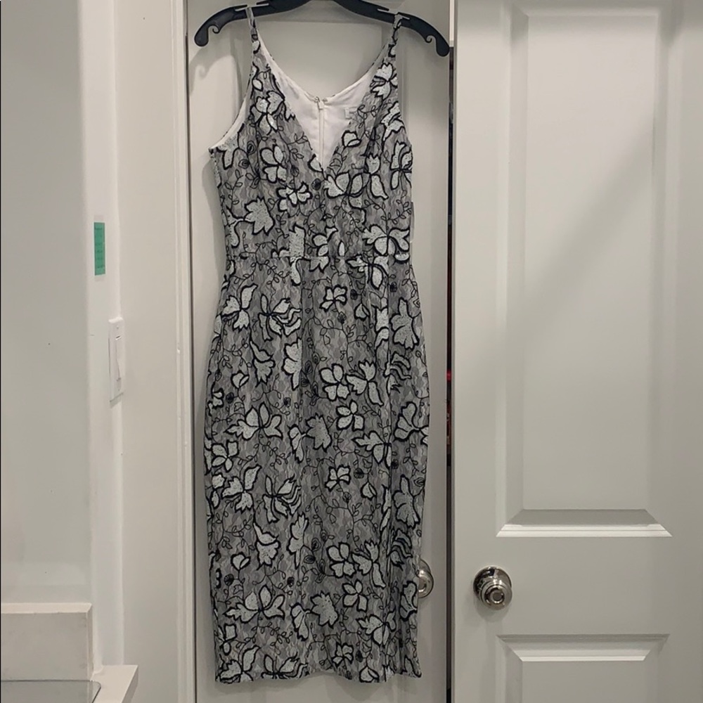 Black and white sequin dress
